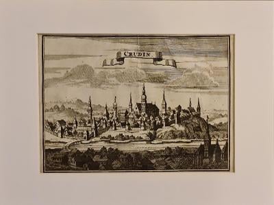 CHRUDIM - VEDUTA Z ROKU 1712,  originální mědiryt