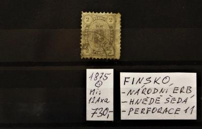 FINSKO/národní erb/1875/Mi:11/raz. -hnědě šedá/(popis viz. foto).