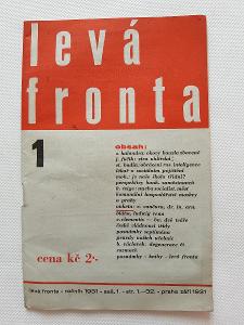Levá Fronta časopis 1931 Teige Kalandra Fučík Avantgarda Devětsil