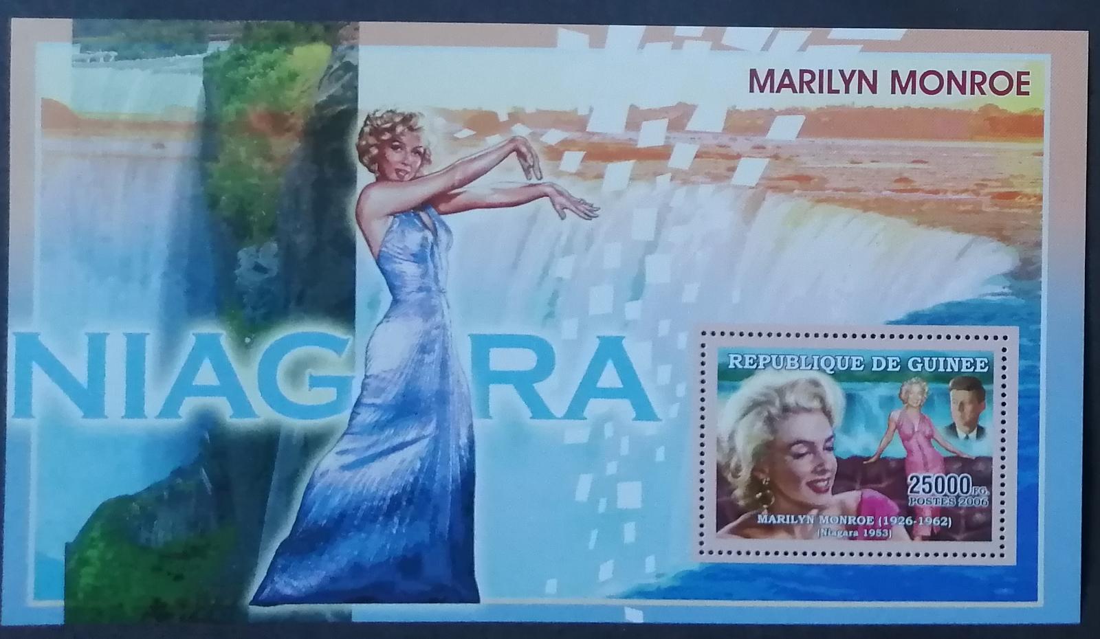 Guinea 2006 7€ Marilyn Monroe a jej život, Osobnosti filmu a hudby - Známky