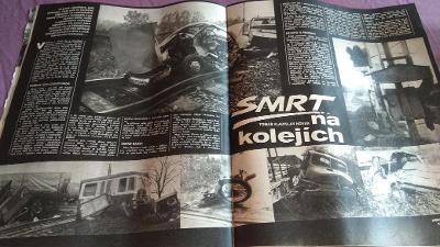 Květy 1988 vlak železnice nehoda Praga V3S traktor Zetor