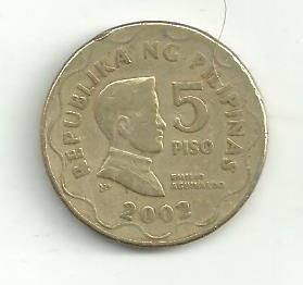 5 Peso Filipíny 2002