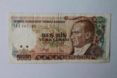 Turecko, 5000 Lira 1985    (8a/1)
