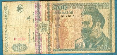 Rumunsko 500 lei prosinec 1992 z oběhu
