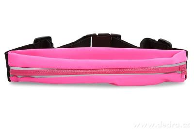 Univerzální elastické sportovní pouzdro, kolem pasu, neonově růžová 