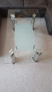 Konferenční stolek skleněný 135 x 75 x v50 cm
