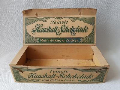 Starožitná secesní krabice zásobník na čokoládu čokoláda RU koloniál