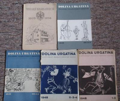 časopis Dolina Urgatina 1948 - 1951 & Valašsko 1958 5 ks Rarita !!