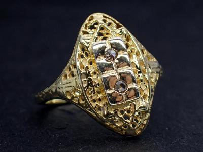Art deco prsten s diamanty