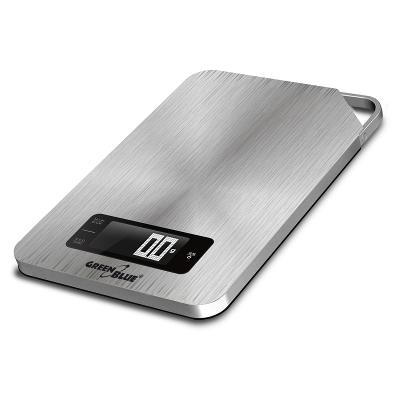 Digitální kuchyňská váha stříbrná INOX LCD časovač do 5 kg