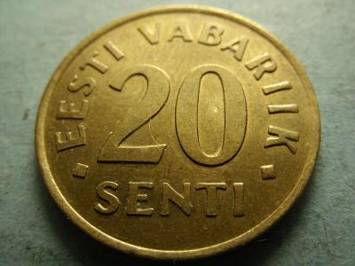 Estonsko - 20 Senti  z roku 1992