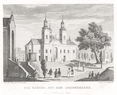 Praha Petřín, Haase, oceloryt 1836
