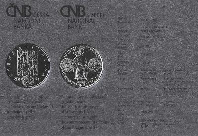 Certifikát k minci 2000 Václav II. (pouze karta, bez mince!)