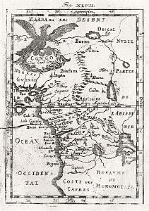 Afrika Congo , Mallet, mědiryt, 1719