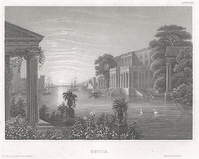Ostia, Meyer, oceloryt, 1850