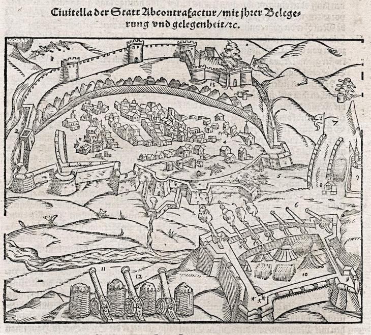 CIVITELLA DEL TRONTO, Münster, dřevořez, 1592 - Mapy a veduty Evropa