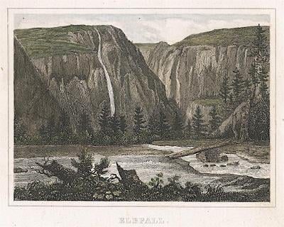 Labský vodopád, Kleine Universum, oceloryt, (1840)