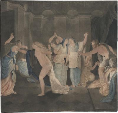 Prchající Myrha, Pichler, mezzotinta, 1797