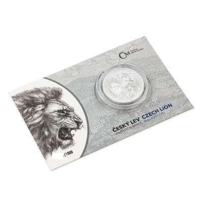 Stříbrná uncová investiční mince Český lev 2020 stand číslovaný