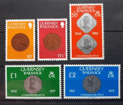 Guernsey ** 199/203 mince, výplatní (aukce PO47)