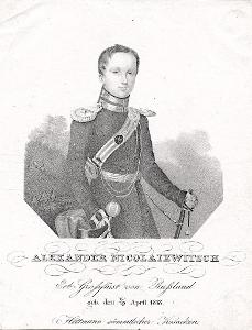 Alexandr II. Nikolajevič zamlada, litograf, (1830)