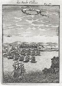 Callao Peru, Mallet, mědiryt, 1719