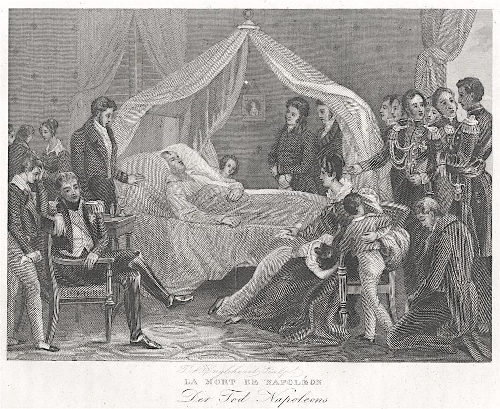 Napoleon smrt, Strahlheim, oceloryt, (1840) - Mapy a veduty Evropa