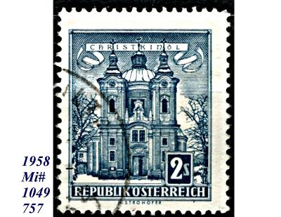 Rakousko 1958, baroktní kostel Christkindl /Steyer/