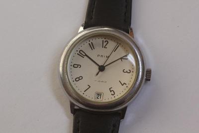 pánské hodinky PRIM 68, bílý číselník, masív