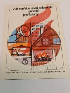 J - Kartičkové kalendáříky - 1988 - požární ochrana, zápalky, kouření 