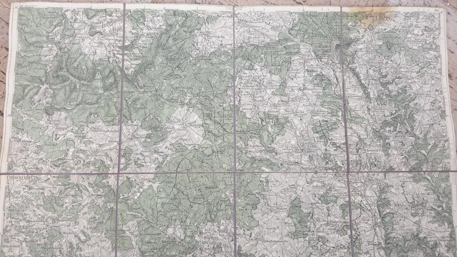Vojenská Mapa 1933 Mariánské Lázně Tachov Planá Sudety KruŠnÉ Hory Aukro 9884