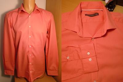 038-Pánská slim růžová košile A. Litrico/S/2x51cm