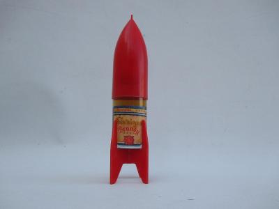 Retro sběratelská Brandy Slovignac - dekorativní stojánek raketa ČSSR