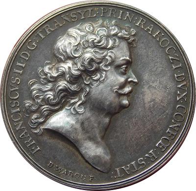František II. Rákóczi 1703 Ag medaila Kremnica D. Warou R! Top stav!