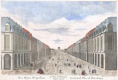 Petrohrad, Daumond, kolor. mědiryt, 1780