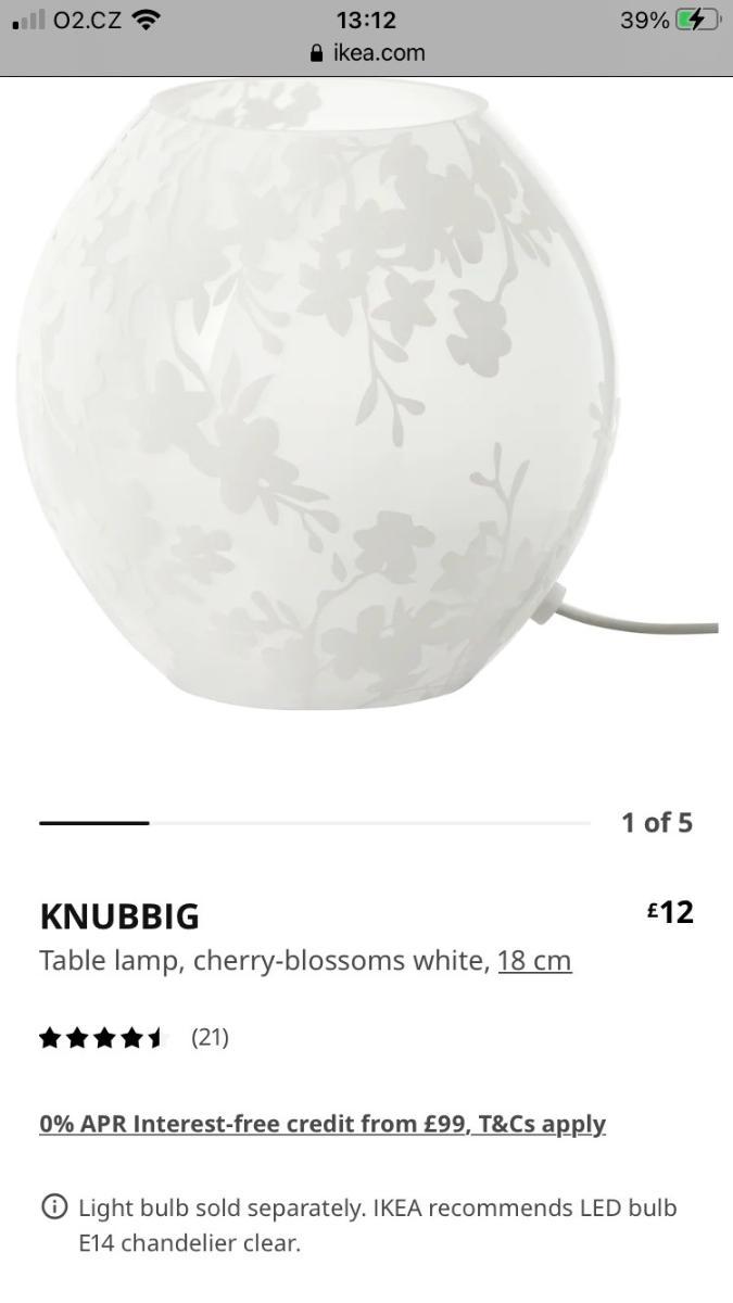 Prodám lampu IKEA