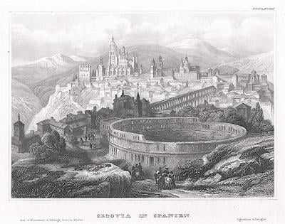 Segovia ,Meyer, oceloryt, 1850