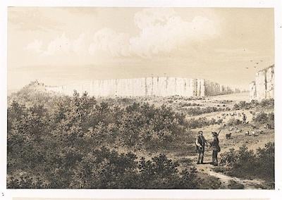 Horní Věstonice - Mušov, Curland, litografie 1867