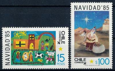 Chile 1985 **/ Mi. 1104-5 , komplet , vánoce , /L22/