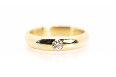 Zlatý prsten s diamantem, vel. 51