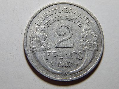 Francie 2 Francs 1948 B XF č35987