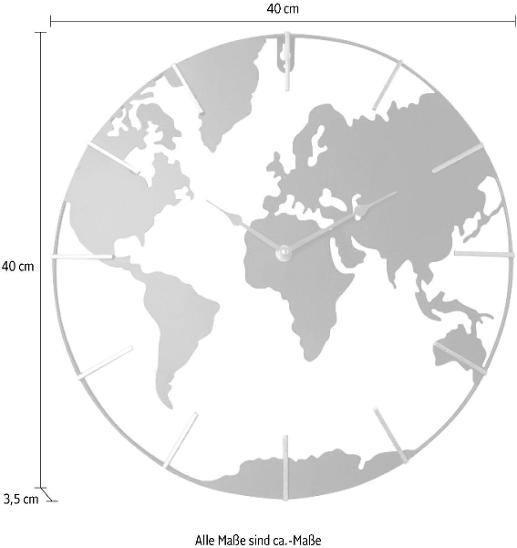 Nástěnné hodiny »Mapa světa« (97969061) H133 - NEFUNKČNÍ - Zařízení pro dům a zahradu