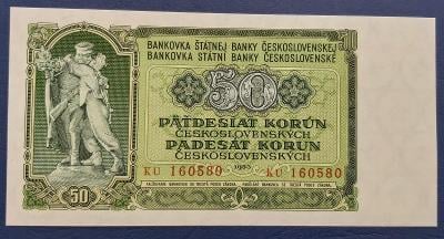 50 Kčs bankovka rok 1953, série KU, stav UNC!! Neperforovaná