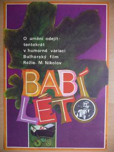 Filmový plakát z kina - Babí léto - Bulharský film z roku 1973
