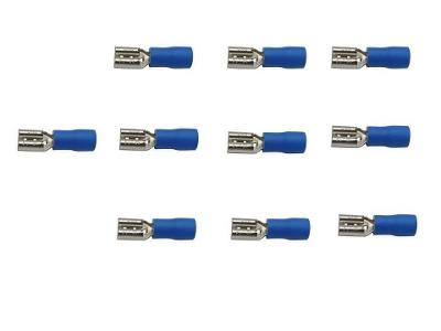 Faston-zdířka 4,8mm modrá pro kabel 1,5-2,5mm2,  sada 10 ks