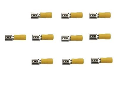 Faston-zdířka 6,3mm žlutá pro kabel 1,5-2,5mm2 sada 10 ks