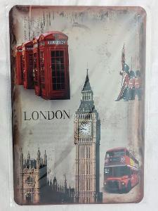 Retro plechová reklamní cedule LONDON 20x30 cm