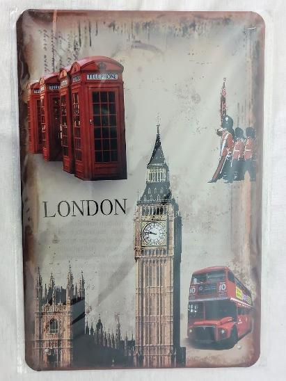 Retro plechová reklamní cedule LONDON 20x30 cm - Starožitnosti