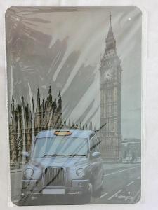 Retro plechová reklamní cedule London + Austin 20x30 cm