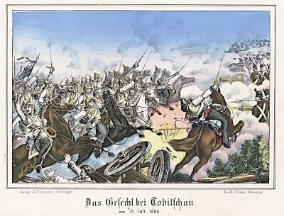 Tovačov bitva, Oeser, Litografie, 1870